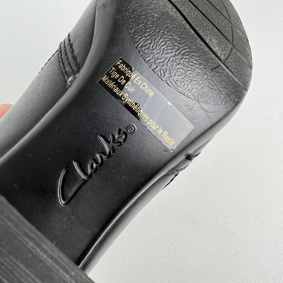 Clarks Womens Black Block Heel Zip Bootie Shootie Ankle Boot Comfort size 8.5 - Picture 15 of 16